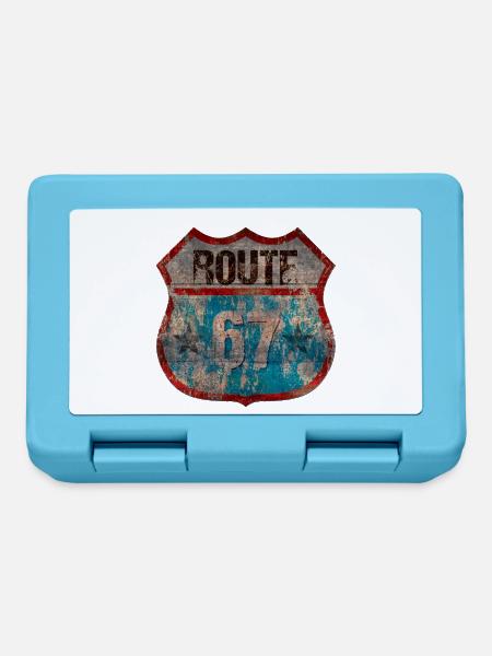 Rustic Route 67 Schild Design - Brotdose - Saphirblau