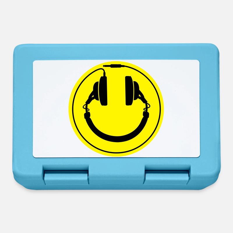 Smiley-Kopfhörer - Brotdose - Saphirblau