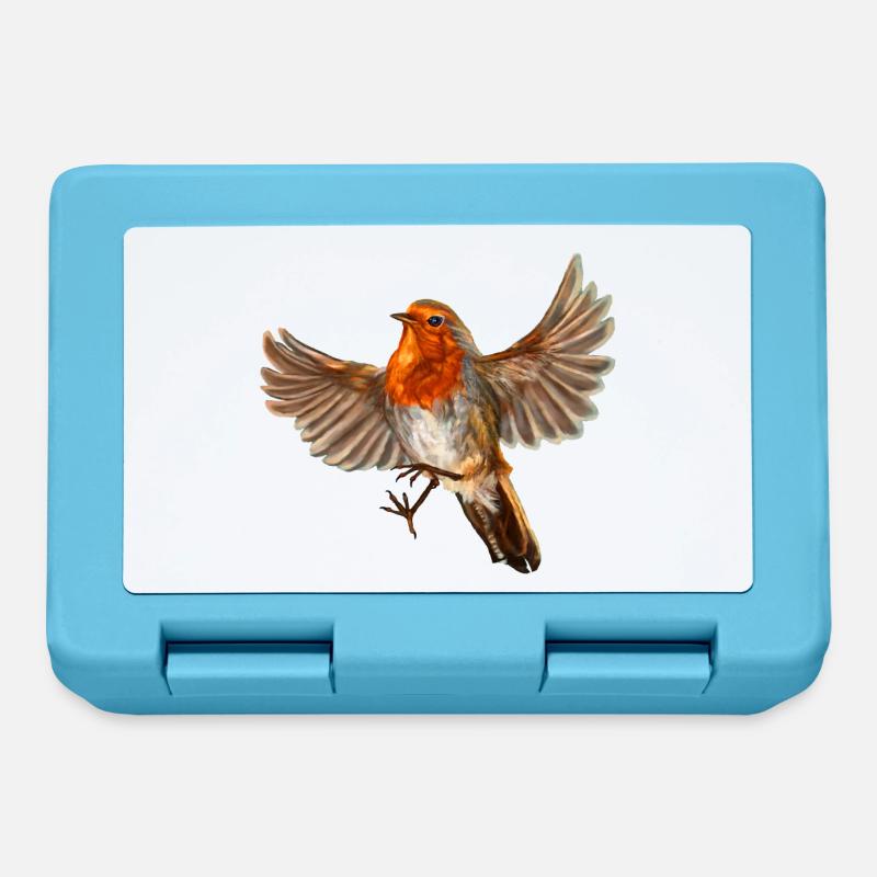 oiseau rouge-gorge - Boîte à goûter - bleu saphir