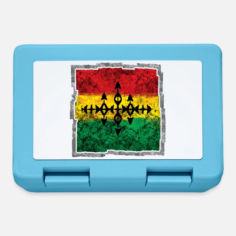 Abstract Reggae Coloring Cross - Lunchbox - sapphire blue