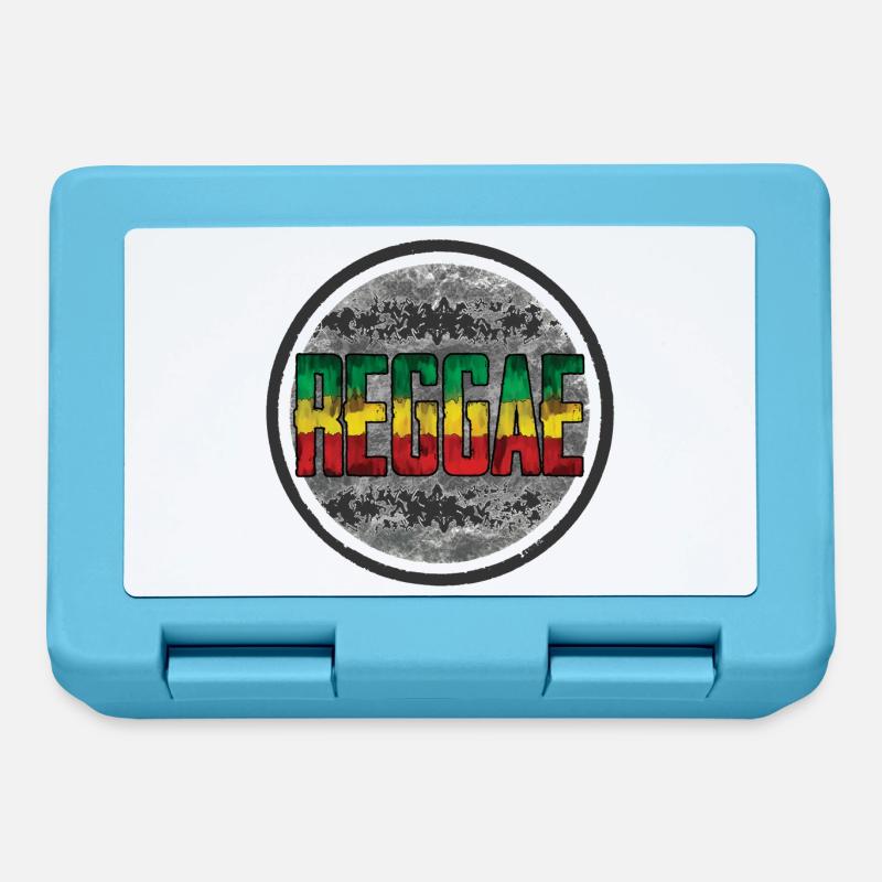 Rainbow Rasta Peace Symbol - Lunchbox - sapphire blue