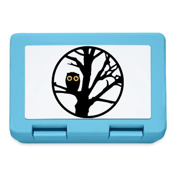 Eine Eule sitzt auf einem Baum - Brotdose - Saphirblau - Vorne