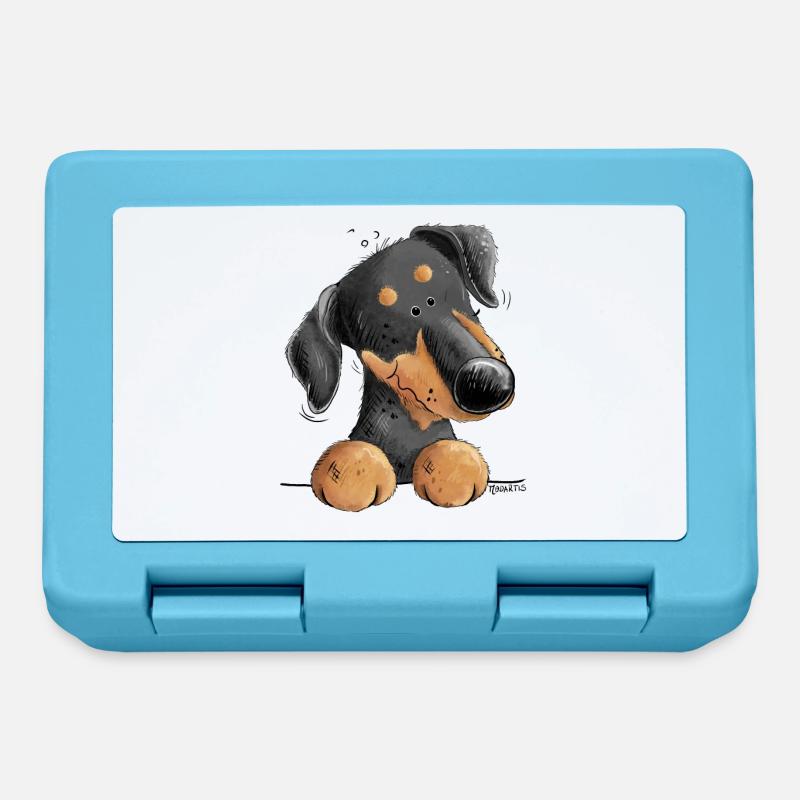Lustiger Dobermann Oder Pinscher I Hund Comic - Brotdose - Saphirblau