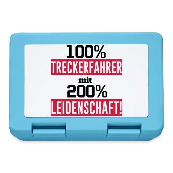 Traktor , Treckerfahrer 200% Leidenschaft ...(25) - Brotdose - Saphirblau - Vorne