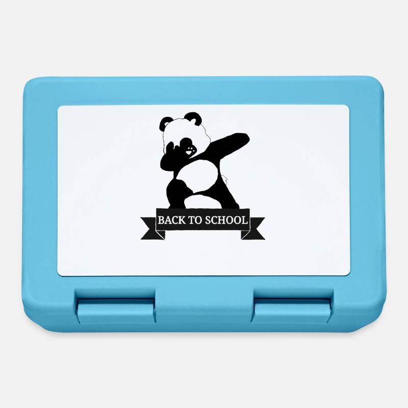 Schulanfang dabbender Panda Schulstart Schule Dab - Brotdose - Saphirblau