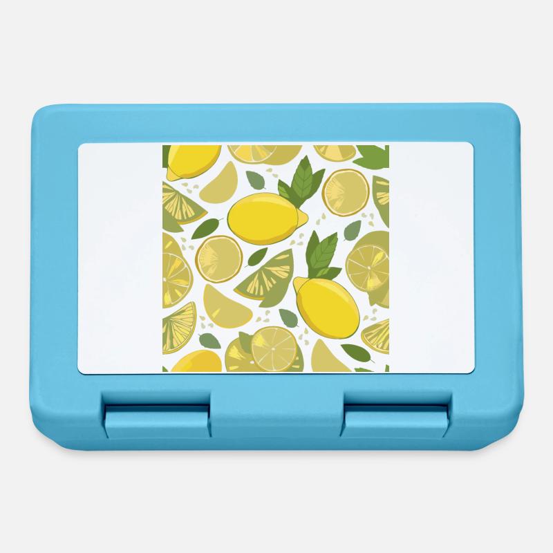 Design citron avec un effet frais - Boîte à goûter - bleu saphir