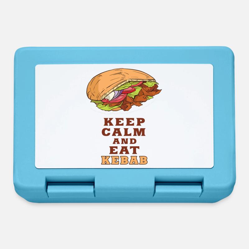 Keep Calm und esse Kebab / Geschenkidee - Brotdose - Saphirblau