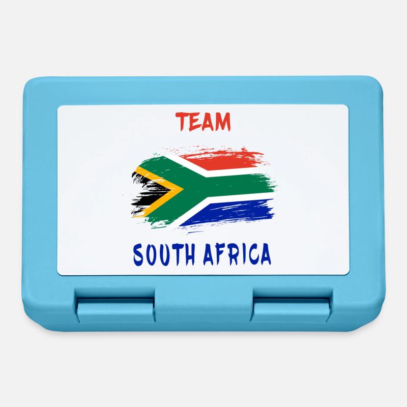 Team Afrique du Sud drapeaux design - Boîte à goûter - bleu saphir