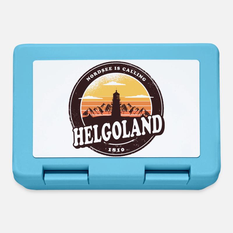 Helgoland Sunset Design / Geschenkidee - Brotdose - Saphirblau
