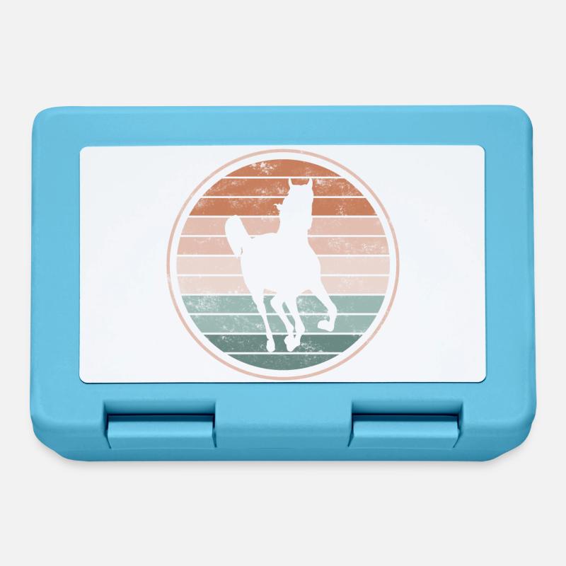 Cheval chevaux - Boîte à goûter - bleu saphir