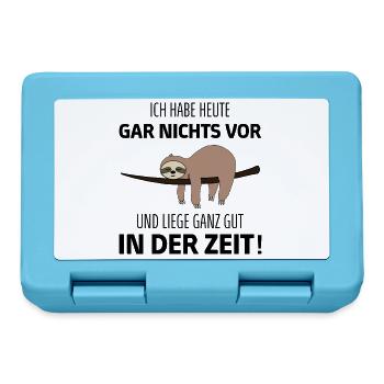 Lustiger Faultier Spruch für Mitarbeiter & Kollege - Brotdose - Saphirblau - Vorne
