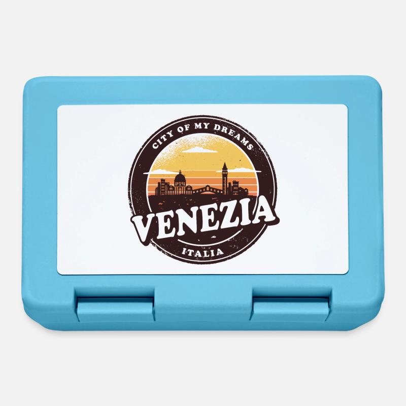 Design vintage de Venise - Boîte à goûter - bleu saphir