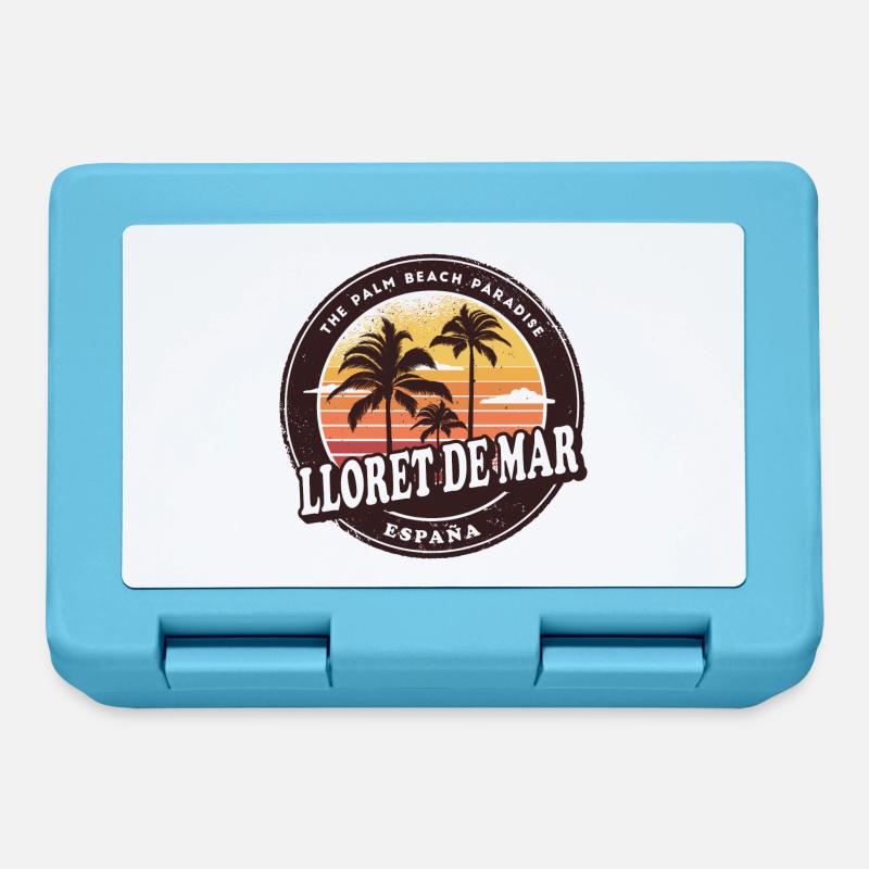 Design de plage vintage Lloret de Mar - Boîte à goûter - bleu saphir