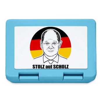 stolz auf Scholz, Bundeskanzler, Deutschland Shirt - Brotdose - Saphirblau - Vorne