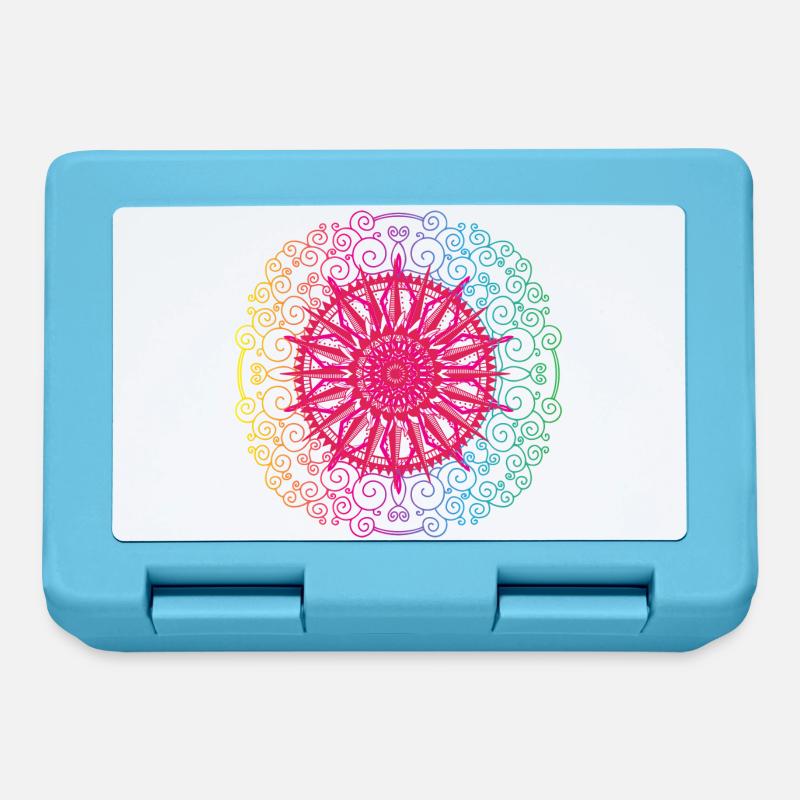 Regenbogen Mandala Gradient Kreis - Brotdose - Saphirblau