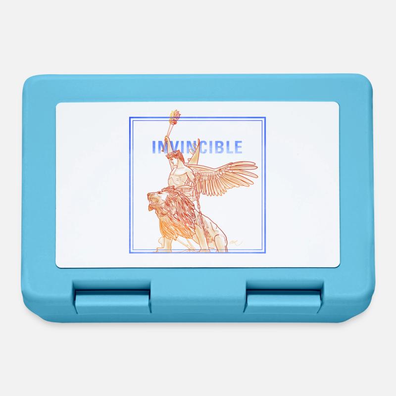 Invincible Angle with Lion - Lunchbox - sapphire blue