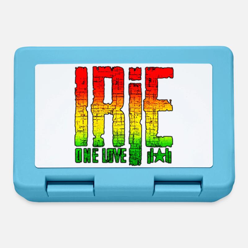 Reggae Peace Symbols on Graffiti Background - Lunchbox - sapphire blue