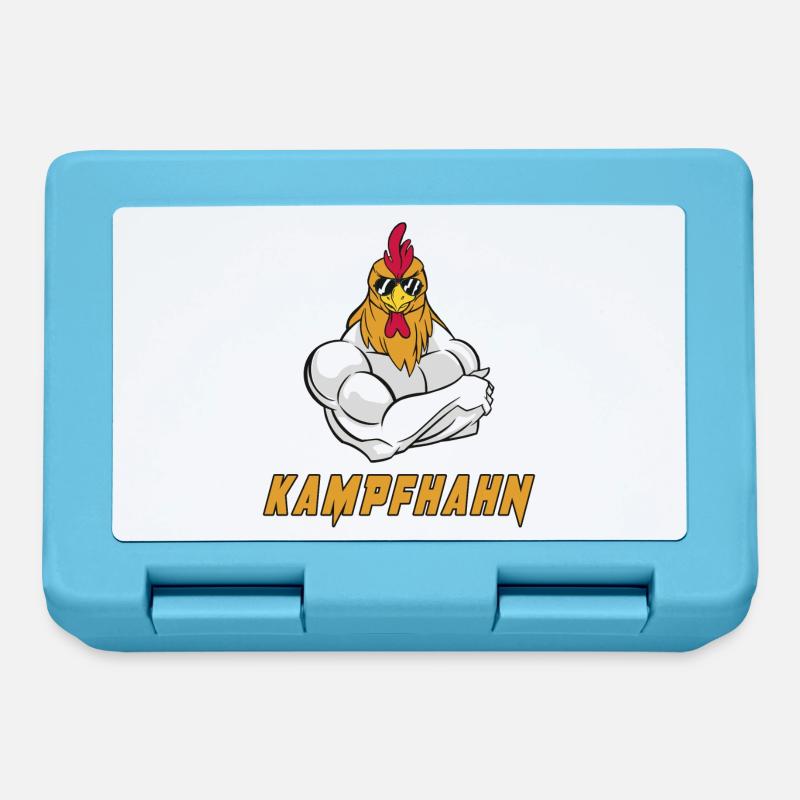 Kampfhahn Design - Brotdose - Saphirblau