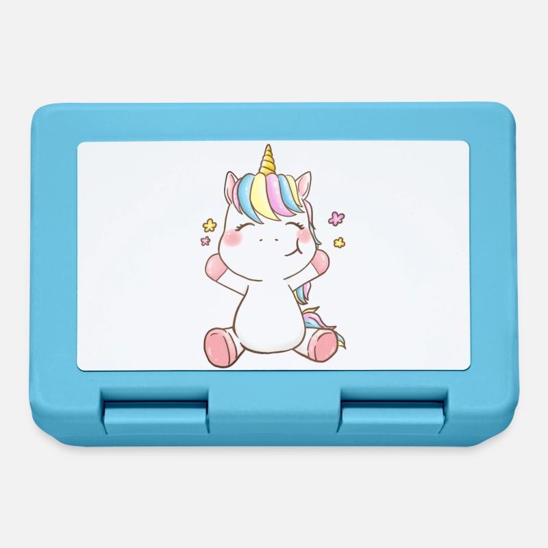 Licorne joyeuse - Boîte à goûter - bleu saphir
