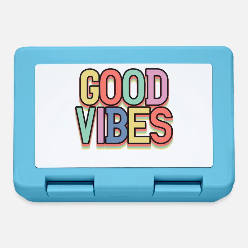 Gute Vibes Pastell Retro - Boîte à goûter - bleu saphir