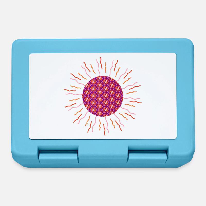 Mandala soleil rose - Boîte à goûter - bleu saphir