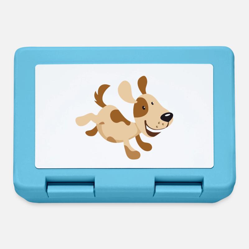 Petite illustration de chien en course pour bébé, enfant - Boîte à goûter - bleu saphir