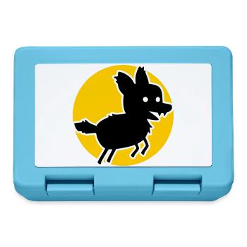 Loup – Motif de la nature sauvage et déclaration sur le bien-être animal - Boîte à goûter - bleu saphir - Devant