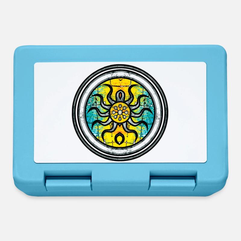 Pieuvre abstraite avec motif de mandala - Boîte à goûter - bleu saphir
