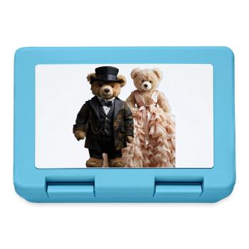Two teddy bears newly married - Lunchbox - sapphire blue - Front