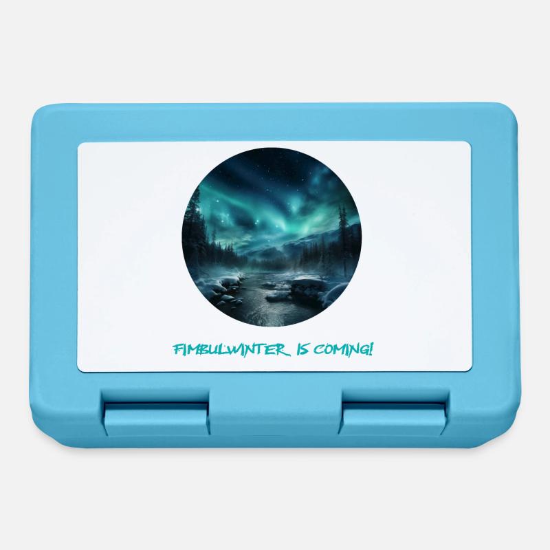 Fimbulwinter is approaching - with epic Northern Lights - Lunchbox - sapphire blue