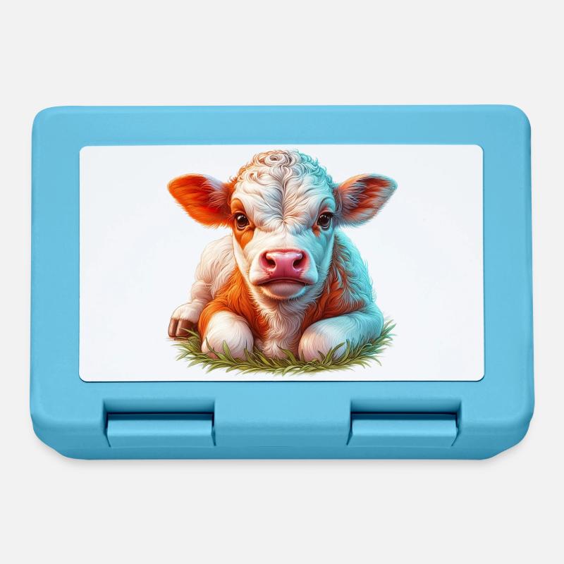 Vache - Boîte à goûter - bleu saphir