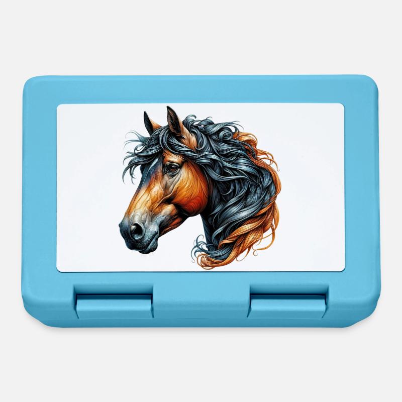 Cheval - Boîte à goûter - bleu saphir