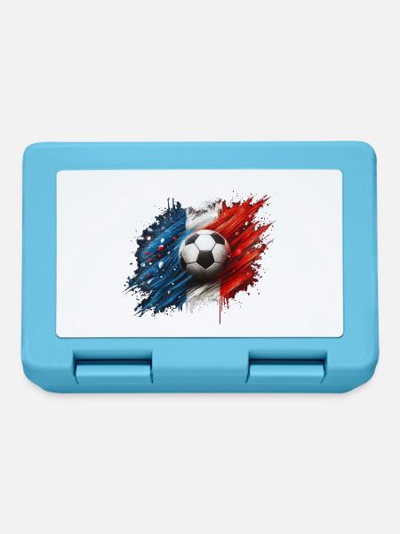 Viva Französischer Fußball, Flagge Frankreichs - Brotdose - Saphirblau