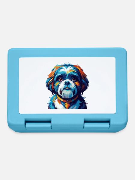 Shih Tzu Hunderasse Bunte Karikatur Kawaii - Brotdose - Saphirblau