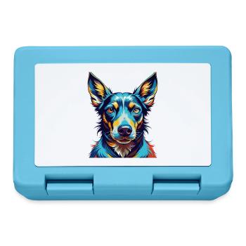 Andalusian Hound Dog Breed Colorful Cartoon Kawaii - Lunchbox - sapphire blue - Front