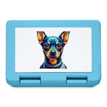 Miniatur Pinscher Hunderasse Cartoon Kawaii - Brotdose - Saphirblau - Vorne