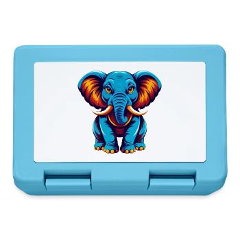 Elefant Bunte Kawaii Cartoon Figur Clipart - Brotdose - Saphirblau - Vorne