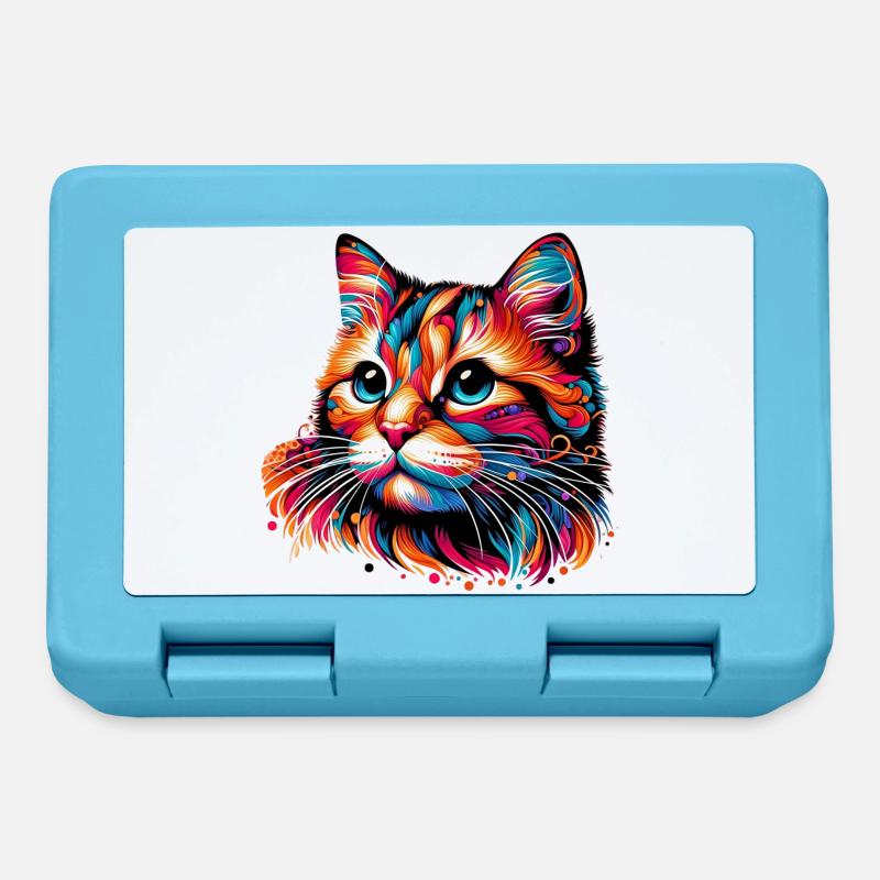 Katze - Brotdose - Saphirblau