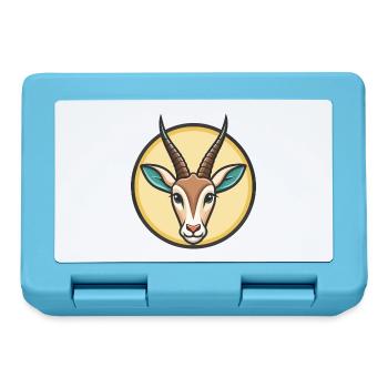 Oryx Kawaii Dessin animé Personnage Animal Animal Visage - Boîte à goûter - bleu saphir - Devant