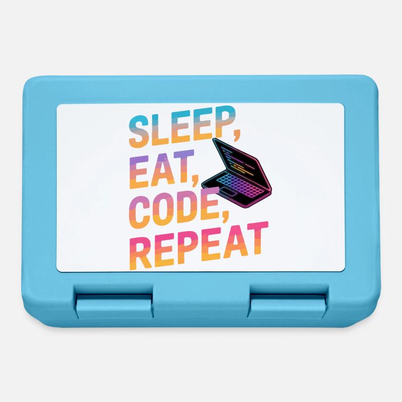 Sleep, Eat, Code, Repeat - Lunchbox - sapphire blue