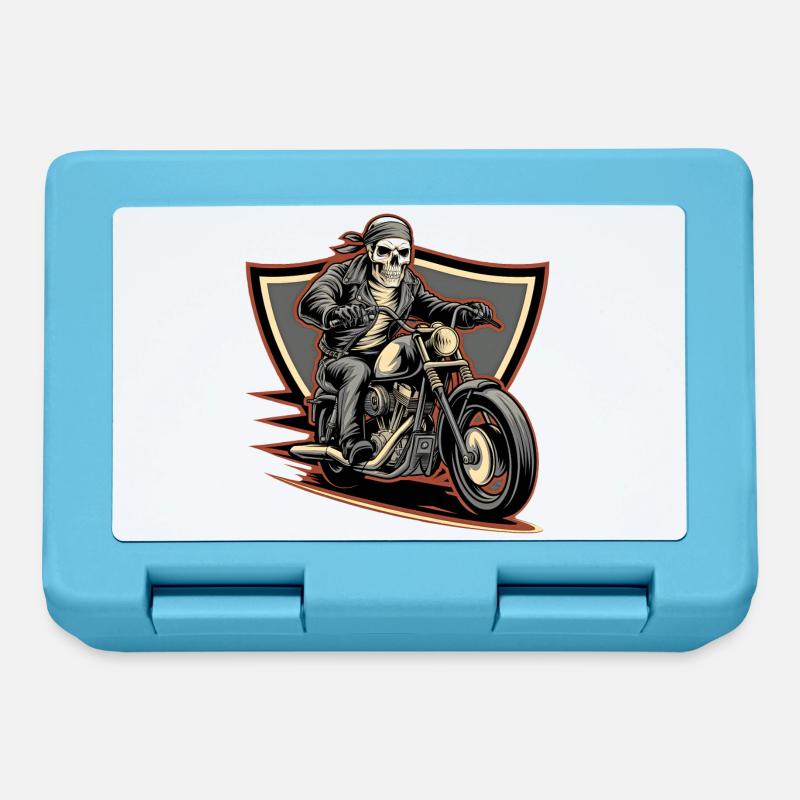 Fearless biker on a gloomy ride - Lunchbox - sapphire blue