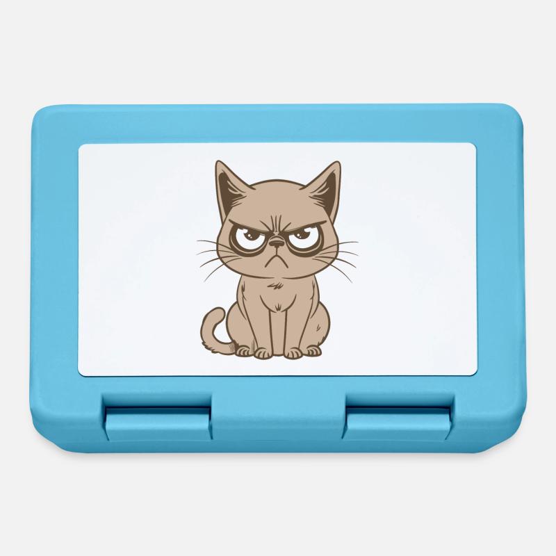 chat énervé, chat drôle, chat pas content - Boîte à goûter - bleu saphir