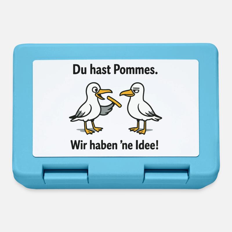 Du has eine Pommes Wir haben ne Idee - Brotdose - Saphirblau