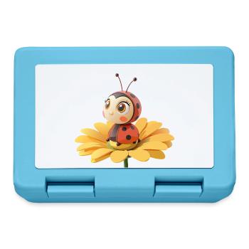 Coccinelle mignonne sur une fleur - Boîte à goûter - bleu saphir - Devant