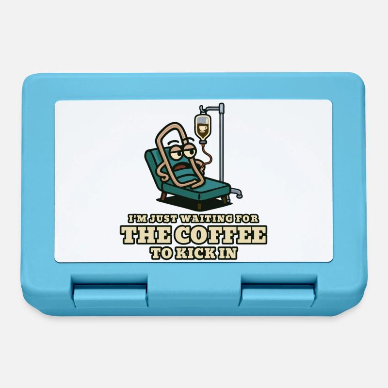 Kaffeekick: Wartender Patient - Brotdose - Saphirblau