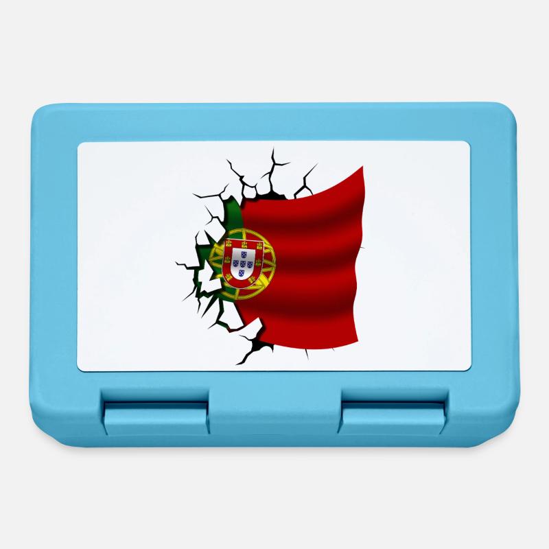 Drapeau du Portugal - Portugal - Drapeau Broken Design - Boîte à goûter - bleu saphir