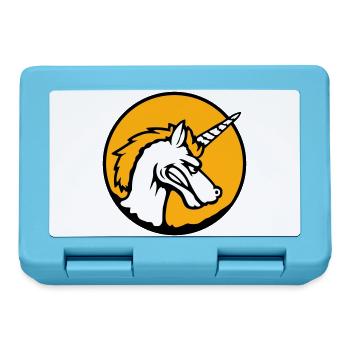 Unicorn Evil Angry Attack Teeth Grinding Sour - Lunchbox - sapphire blue - Front