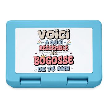 Design Humor Anniversaire 76 Ans - Boîte à goûter - bleu saphir - Devant