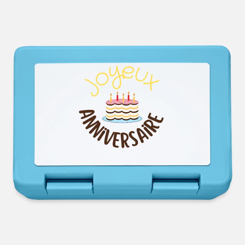Joyeux anniversaire  - Boîte à goûter - bleu saphir