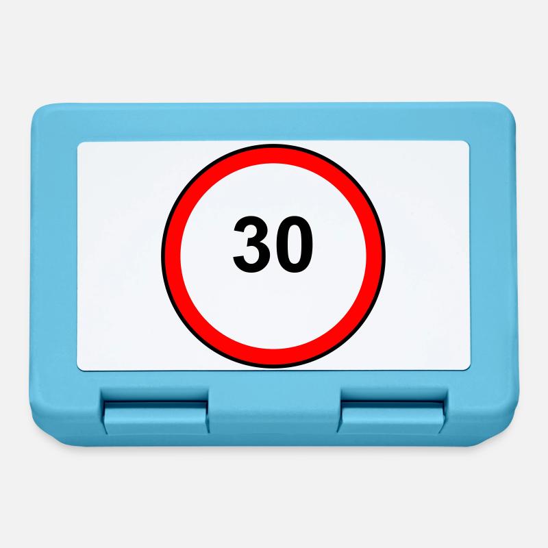 Tempo 30 Sign Pattern - Lunchbox - sapphire blue